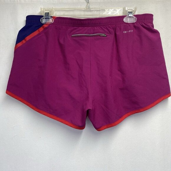 Nike Dri-Fit Drawstring Athletic Lined Shorts Women Medium Magenta Zipper Pocket - Picture 6 of 16